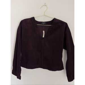 MADEWELL Waffle-Knit Relaxed V-Neck Top Size Small NWT